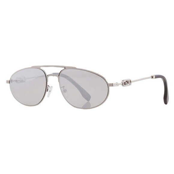 NEW FE40072U 14C MEN FENDI SUNGLASSES GREY SILVER AVIATOR EYEWEAR